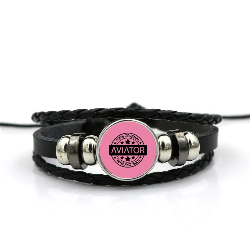100 Original Aviator Designed Leather Bracelets