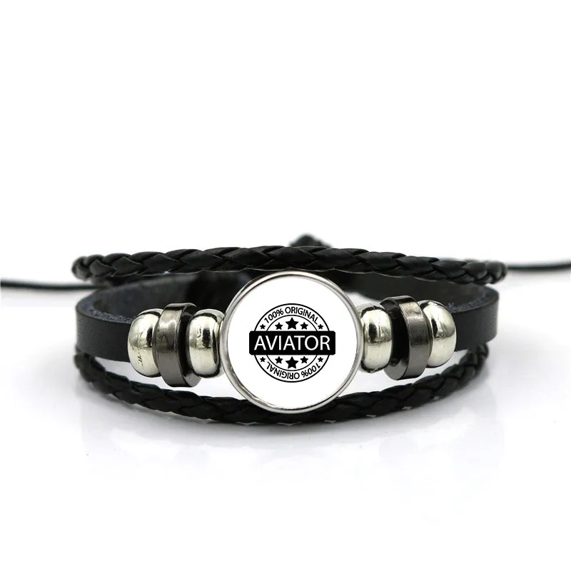 100 Original Aviator Designed Leather Bracelets