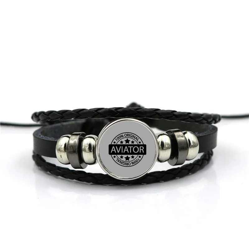 100 Original Aviator Designed Leather Bracelets