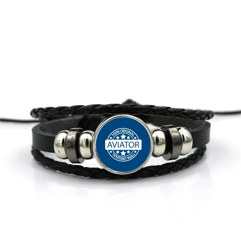100 Original Aviator Designed Leather Bracelets
