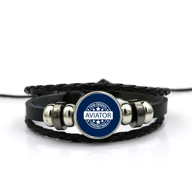 100 Original Aviator Designed Leather Bracelets