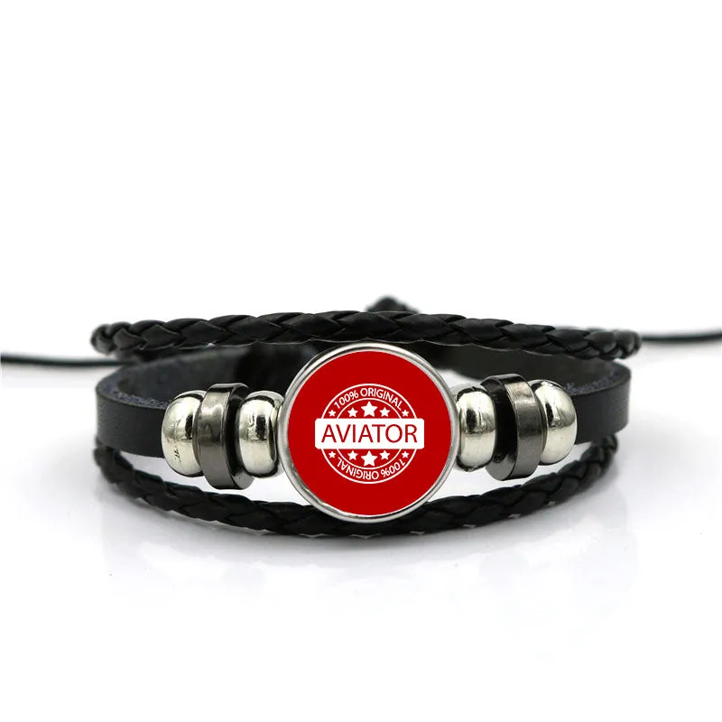 100 Original Aviator Designed Leather Bracelets