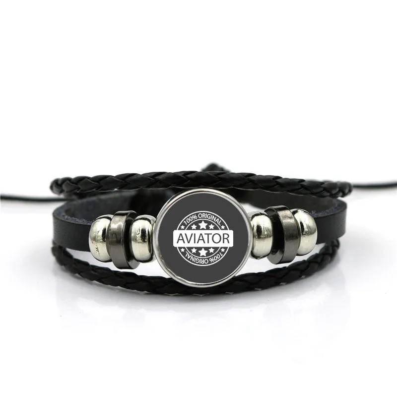 100 Original Aviator Designed Leather Bracelets