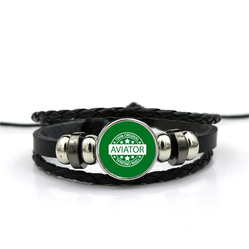 100 Original Aviator Designed Leather Bracelets