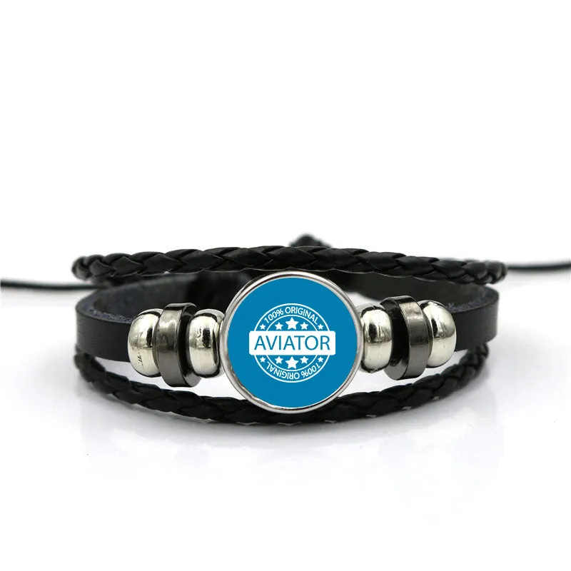 100 Original Aviator Designed Leather Bracelets
