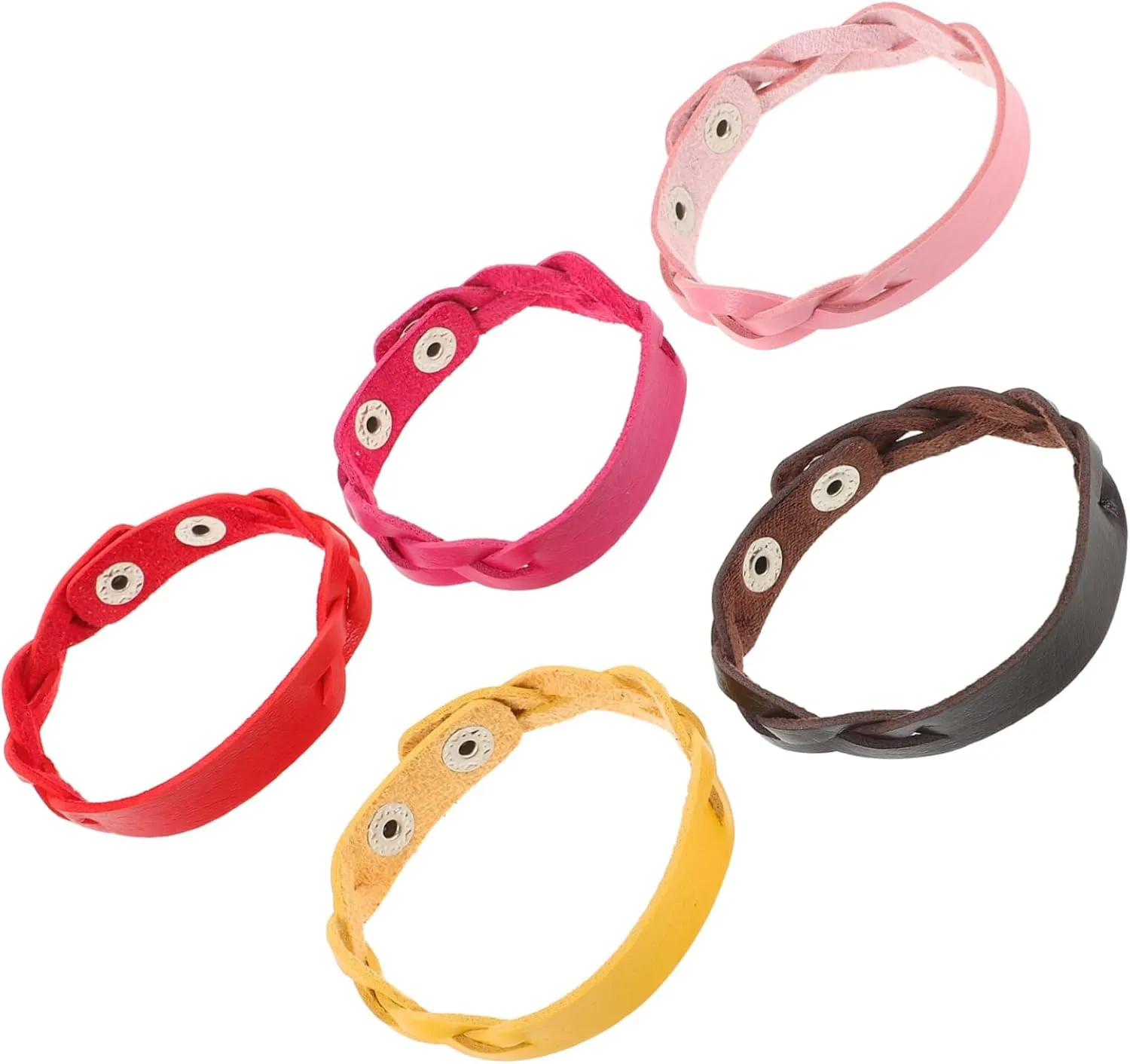 10Pcs Adjustable Snap Button Bracelet Woven DIY Wristbands for Versatile Fashion Styles
