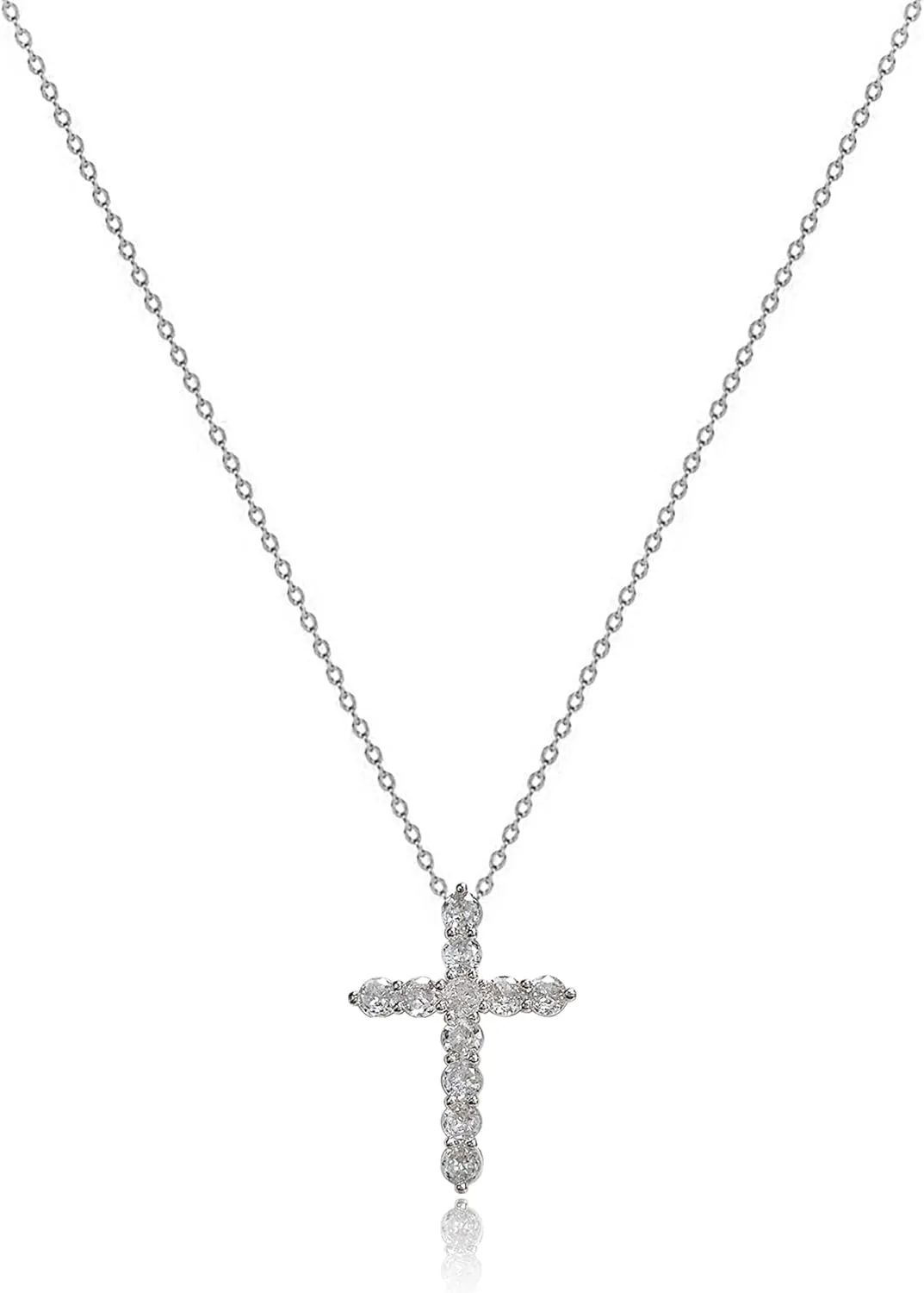 14K Gold Plated Cubic Zirconia Cross Necklace for Women,Cross Faith Pendant Necklaces