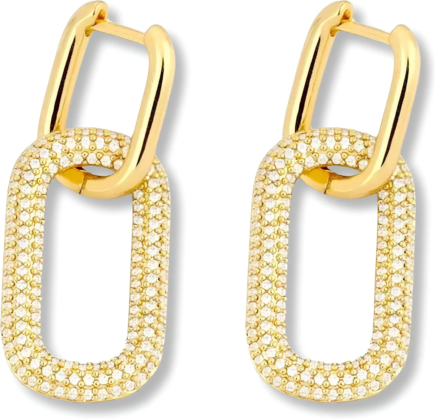 14k Gold Plated Hoop Earrings for Women - Chunky, Trendy, Lightweight, Hypoallergenic Statement Gold Hoop Earrings with 925 Sterling Silver Post - Tarnish Free Gold Jewelry