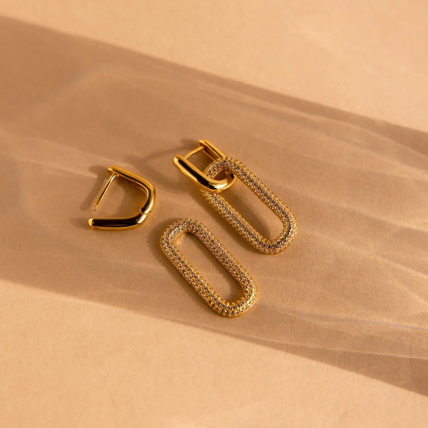 14k Gold Plated Hoop Earrings for Women - Chunky, Trendy, Lightweight, Hypoallergenic Statement Gold Hoop Earrings with 925 Sterling Silver Post - Tarnish Free Gold Jewelry