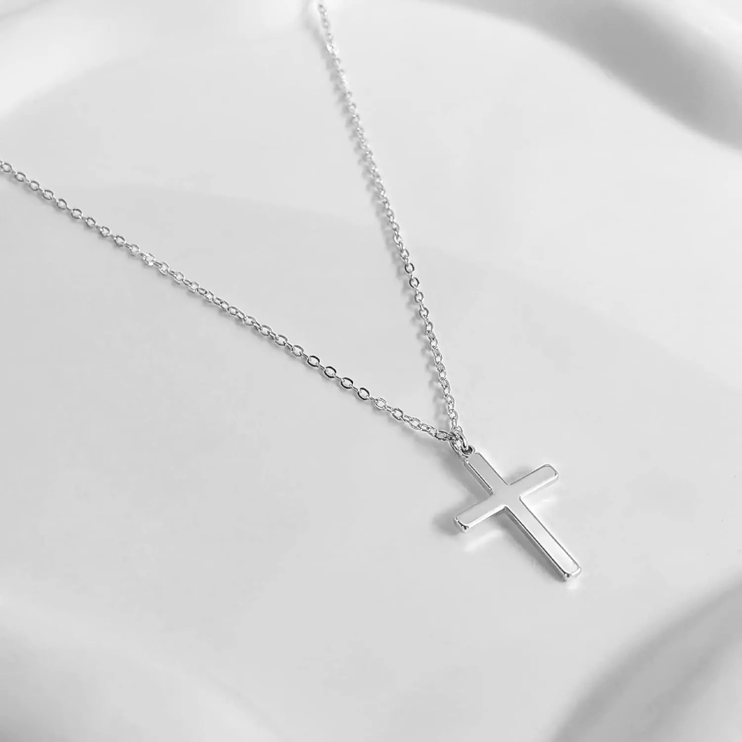 14K Gold Plated/Sterling Silver Cross Necklace for Women Dainty Tiny/Simple/Mini/Classic/Double CZ/Pearl set Cross Pendant Necklace Jewelry Gifts for Women