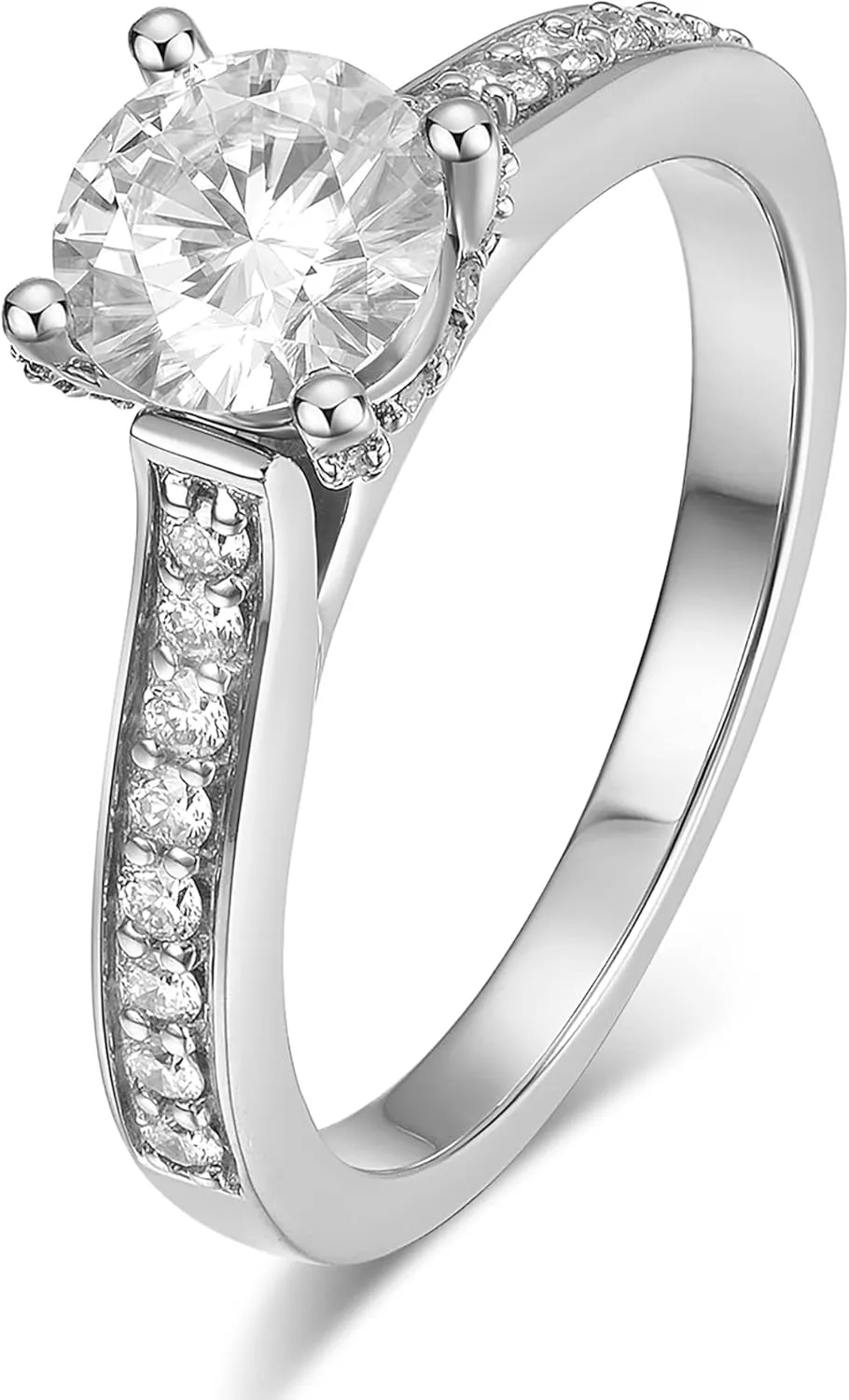 14K Moissanite Engagement Ring 14K Solid Gold 1ct Halo Solitaire Moissanite Engagement Rings for Women 14K Gold Rings for Women