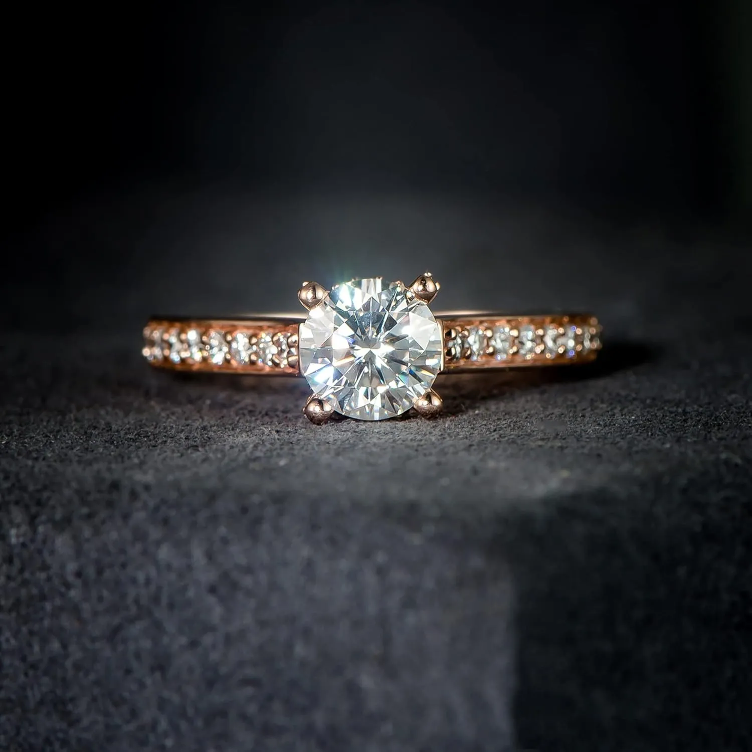 14K Moissanite Engagement Ring 14K Solid Gold 1ct Halo Solitaire Moissanite Engagement Rings for Women 14K Gold Rings for Women