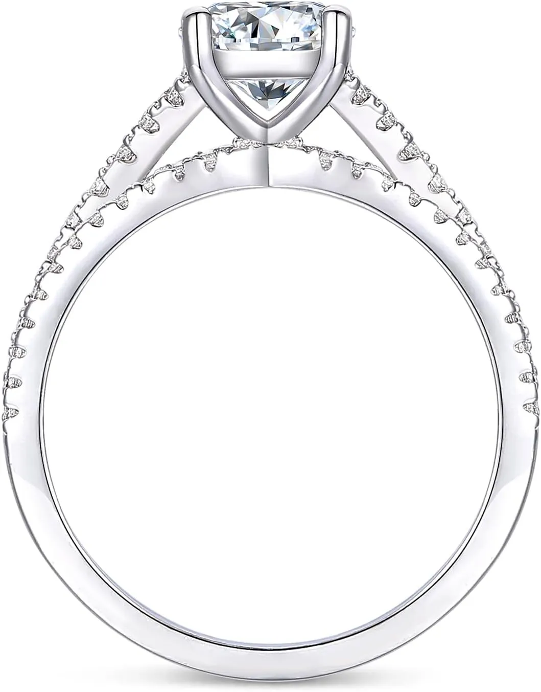 14K Solid Gold 1 Carat Moissanite Engagement Ring D Color VVS Moissanite Engagement Rings for Women