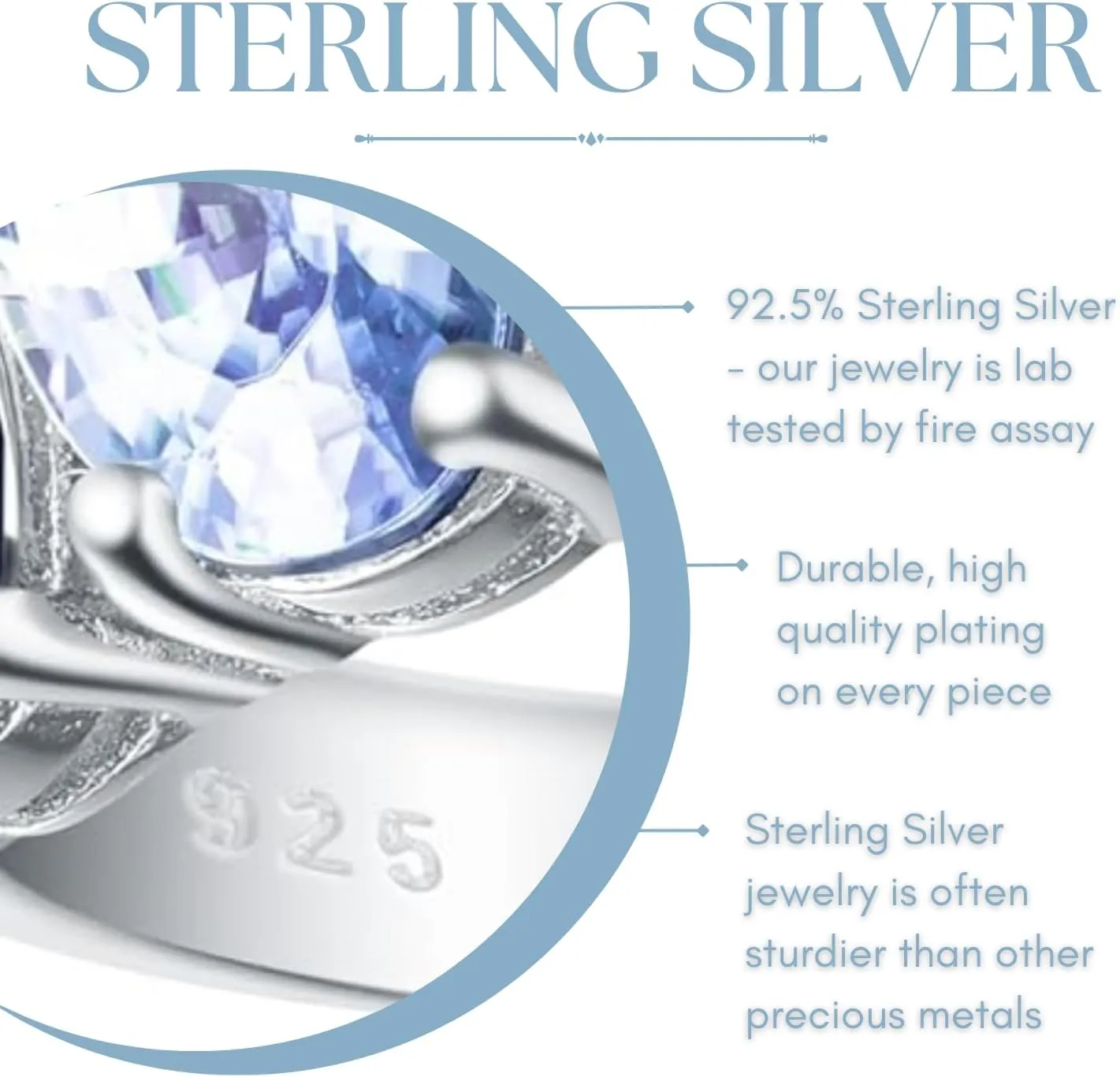 1Ct Genuine Tanzanite, Morganite, or Aquamarine Oval Shape Gemstone Band Ring | 925 Sterling Silver | Gemstone Rings for Women | Hidden Gems Jewelry | Size 5-10