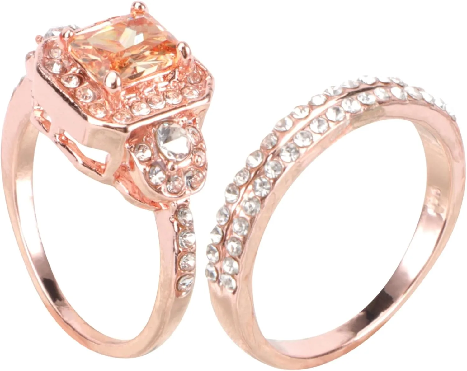 1Pc Rose Gold Engagement Ring for Couples Unique Wedding Design Present for Weddings and Anniversaries