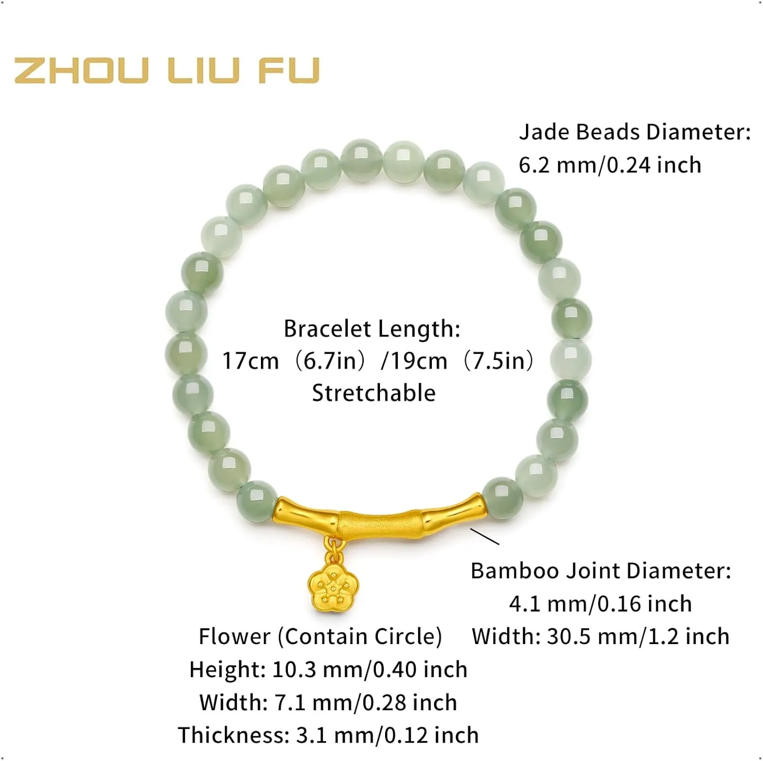 24K Gold Bracelet Jade Beaded Bracelets Stretch Bead Chain Lucky Charm Jewelry Crystal Beads Feng Shui Green Stone Bangle Good Luck Gift Healing Gemstone Bangles Energy Chakra Hetian Gem for Women Men