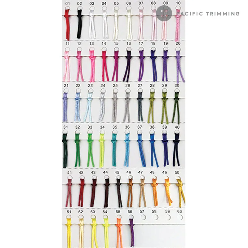 2mm Satin Rattail Chinese Knot Cord Multiple Colors