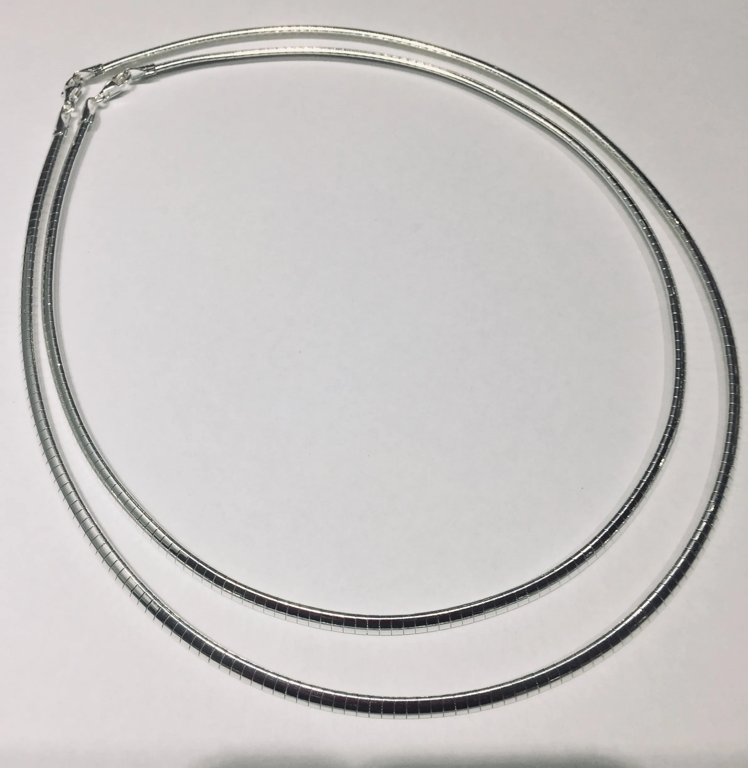 4 mm Silver Flat Omega Choker