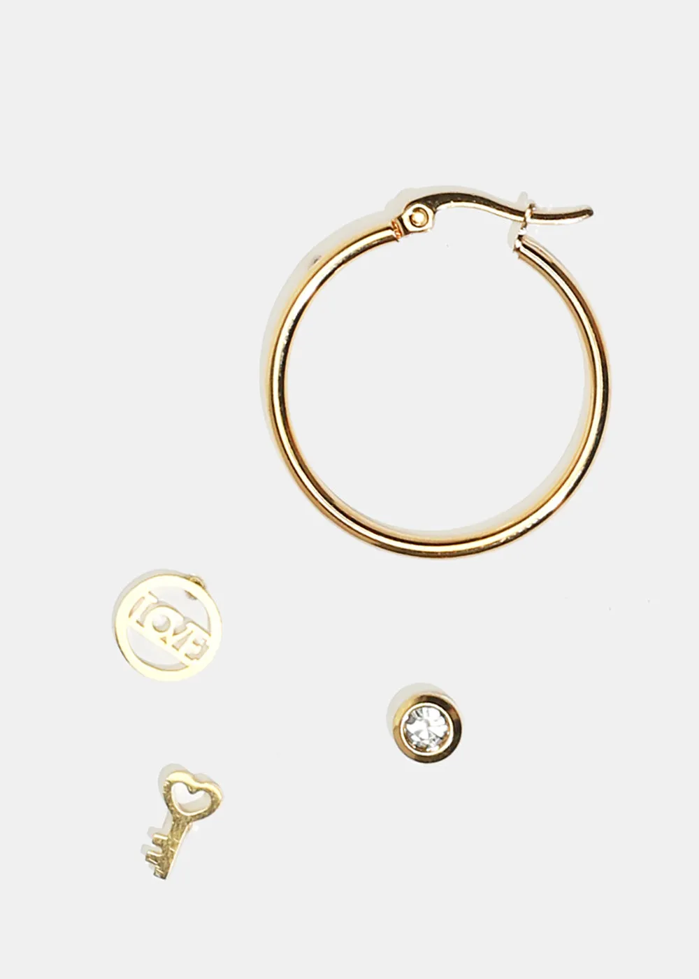 4-Piece Stud & Hoop Earrings