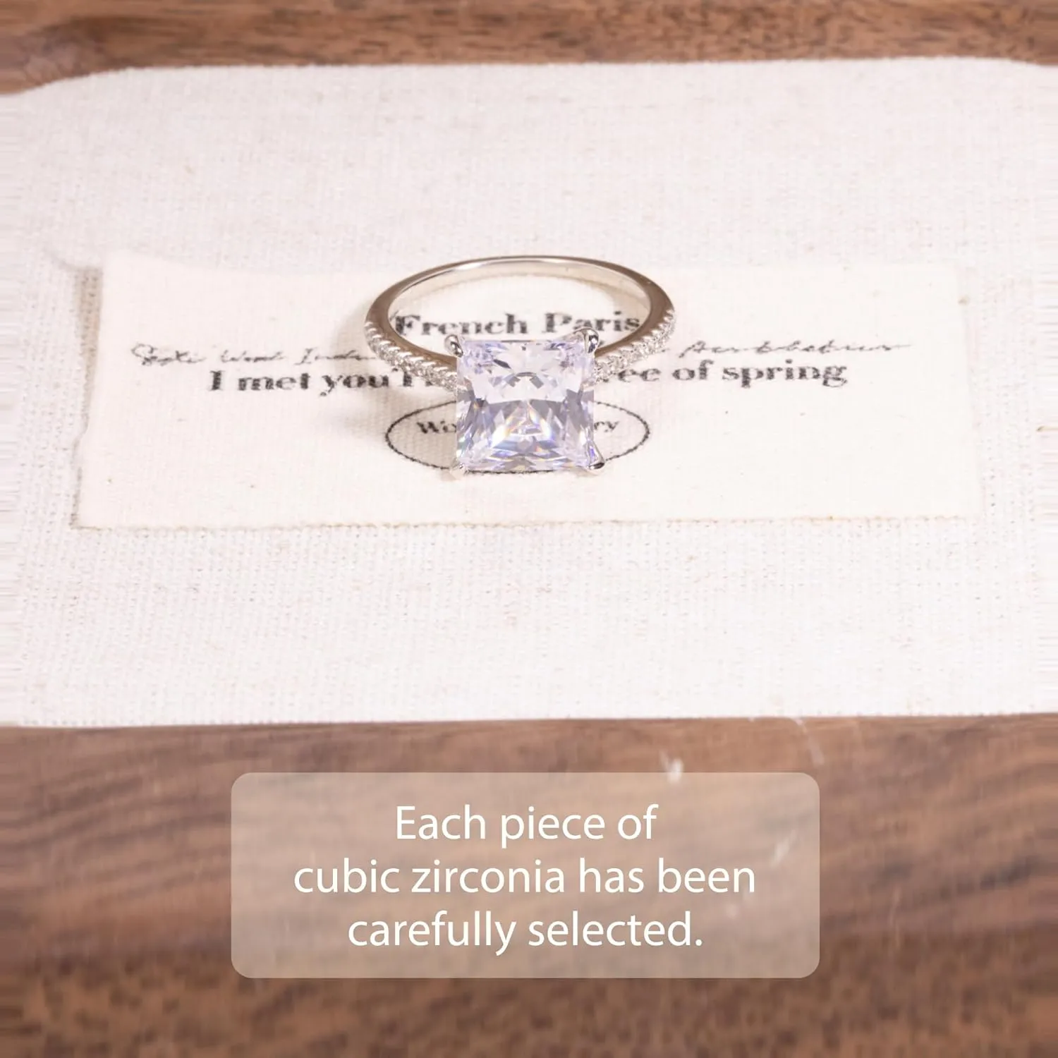 4CT 925 Sterling Silver Princess/Radiant Cut Cubic Zirconia Engagement Rings for Women with 18K White Gold Plated, Solitaire CZ Engagement Promise Ring for Women Wedding Bands for Her Size4-10