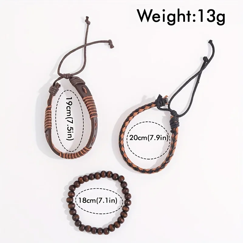 4pcsset Fashion Mens Watch  Bracelets  Perfect Gift
