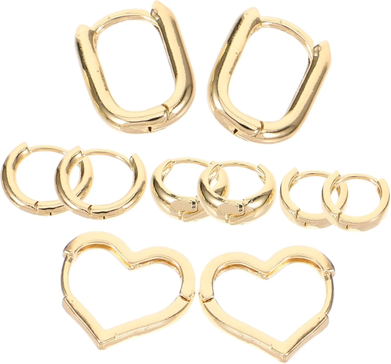 5 Pairs Minimalist C Shaped Hoop Earrings Set for Women Fashionable Chunky Ear Jewelry Earring Packs for Everyday Wear