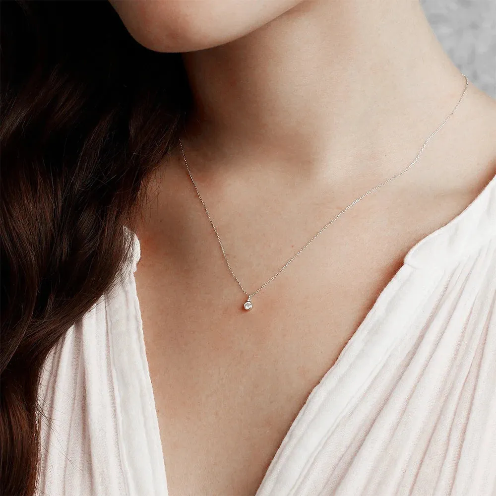 925 Silver Mini Zircon Pendant Necklace
