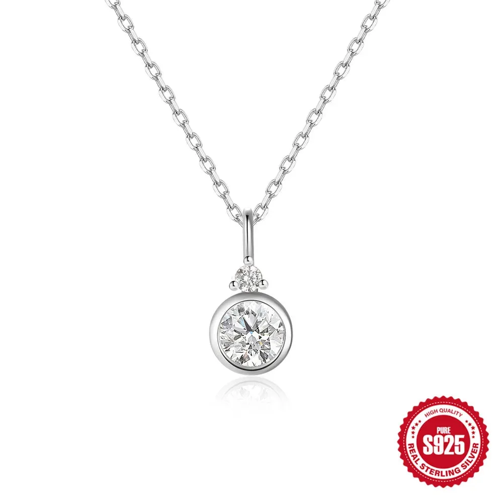 925 Silver Mini Zircon Pendant Necklace