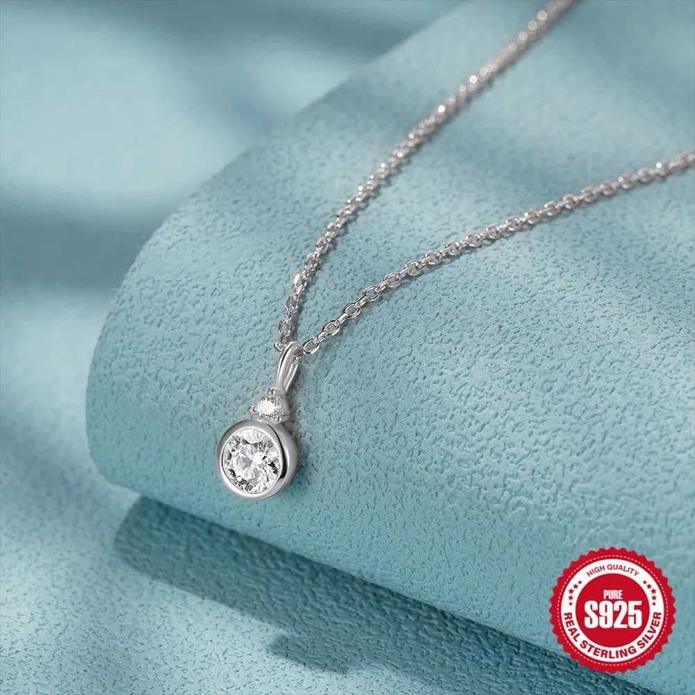925 Silver Mini Zircon Pendant Necklace