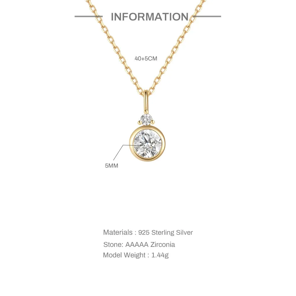925 Silver Mini Zircon Pendant Necklace