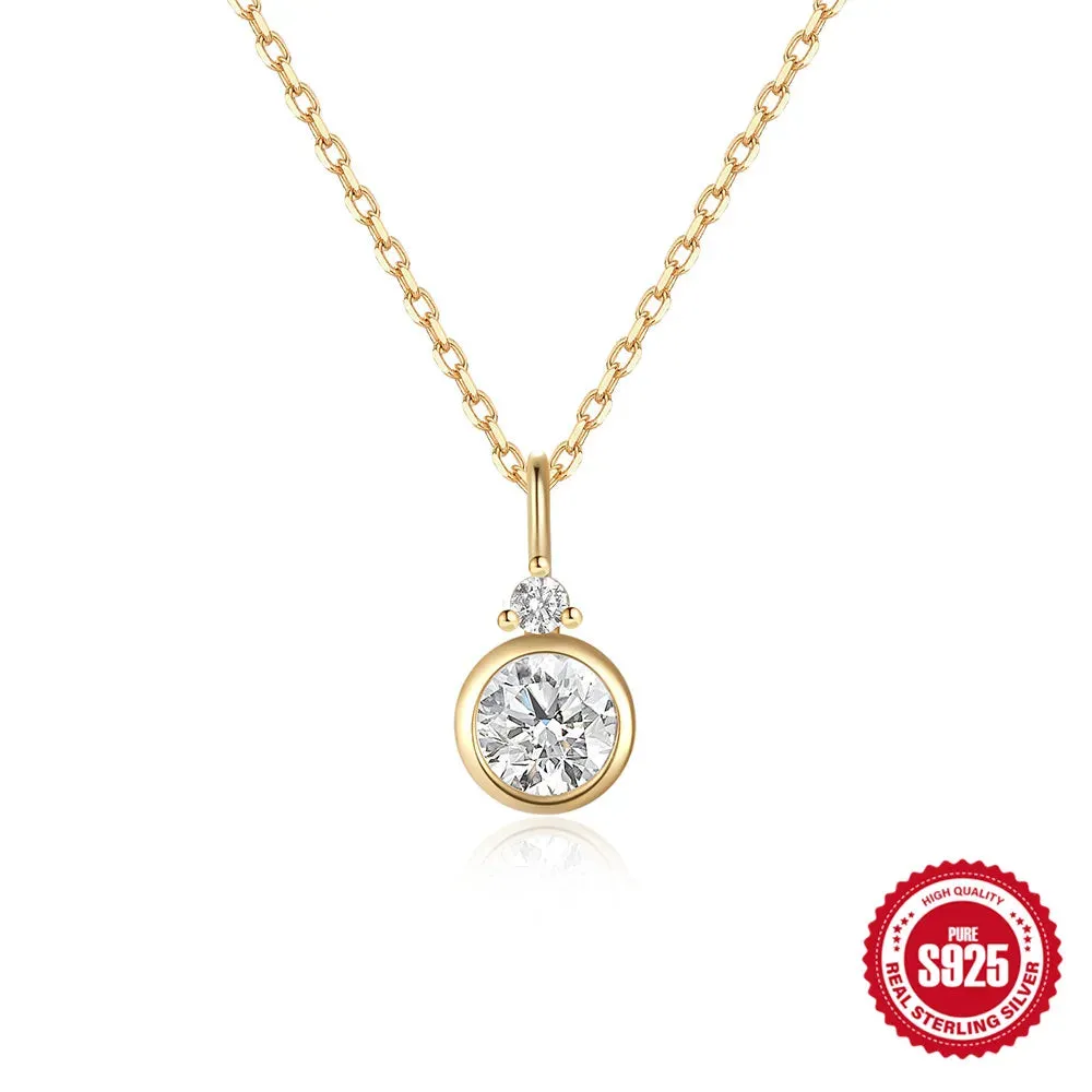 925 Silver Mini Zircon Pendant Necklace