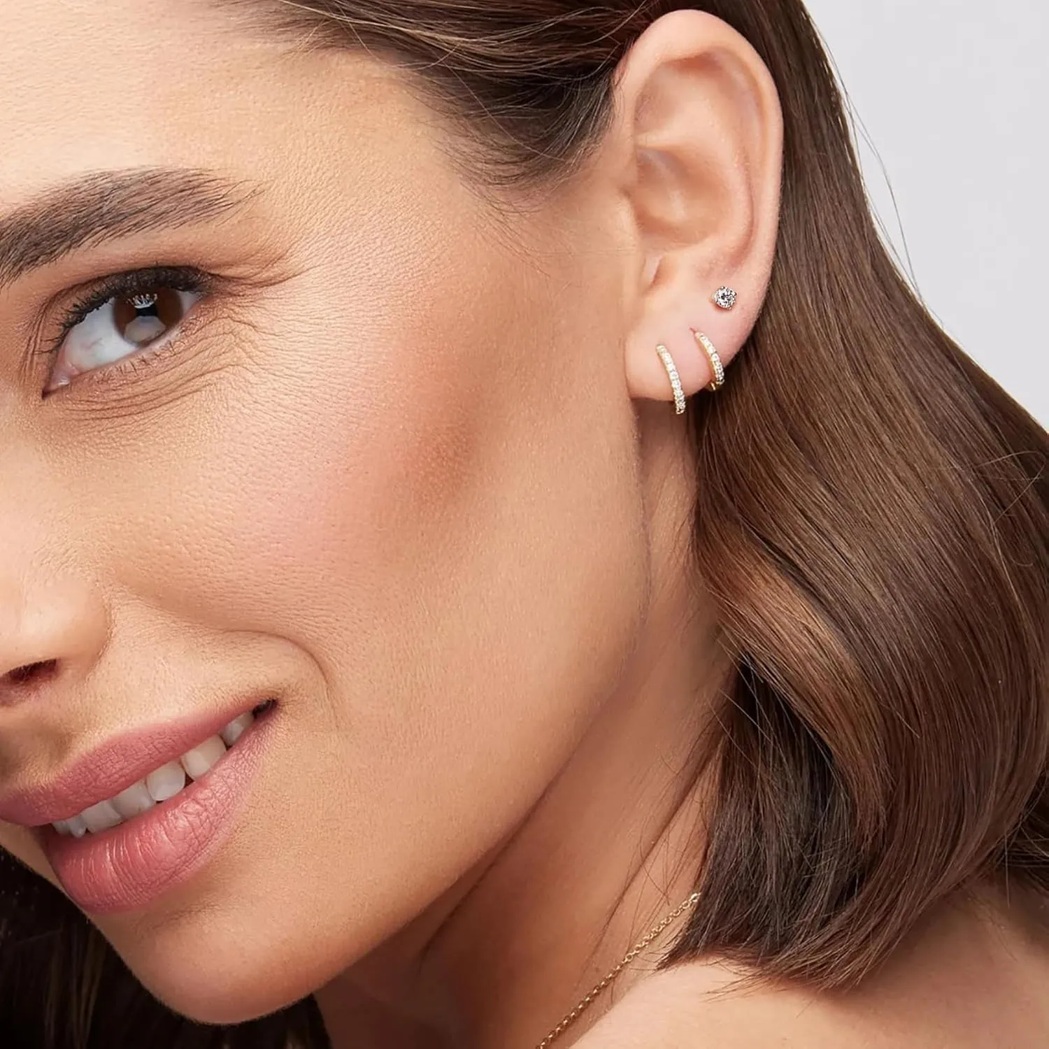 925 Sterling Silver Earrings Studs for Women Tiny Ball Opal Cubic Zirconia Hypoallergenic Earrings Set Small Stud Earring Sets for Multiple Piercing