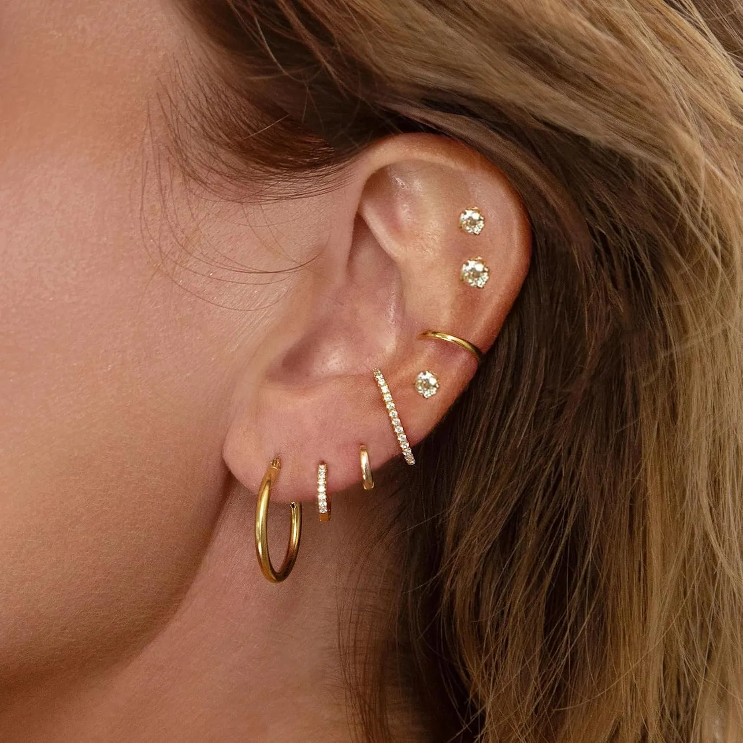 925 Sterling Silver Earrings Studs for Women Tiny Ball Opal Cubic Zirconia Hypoallergenic Earrings Set Small Stud Earring Sets for Multiple Piercing