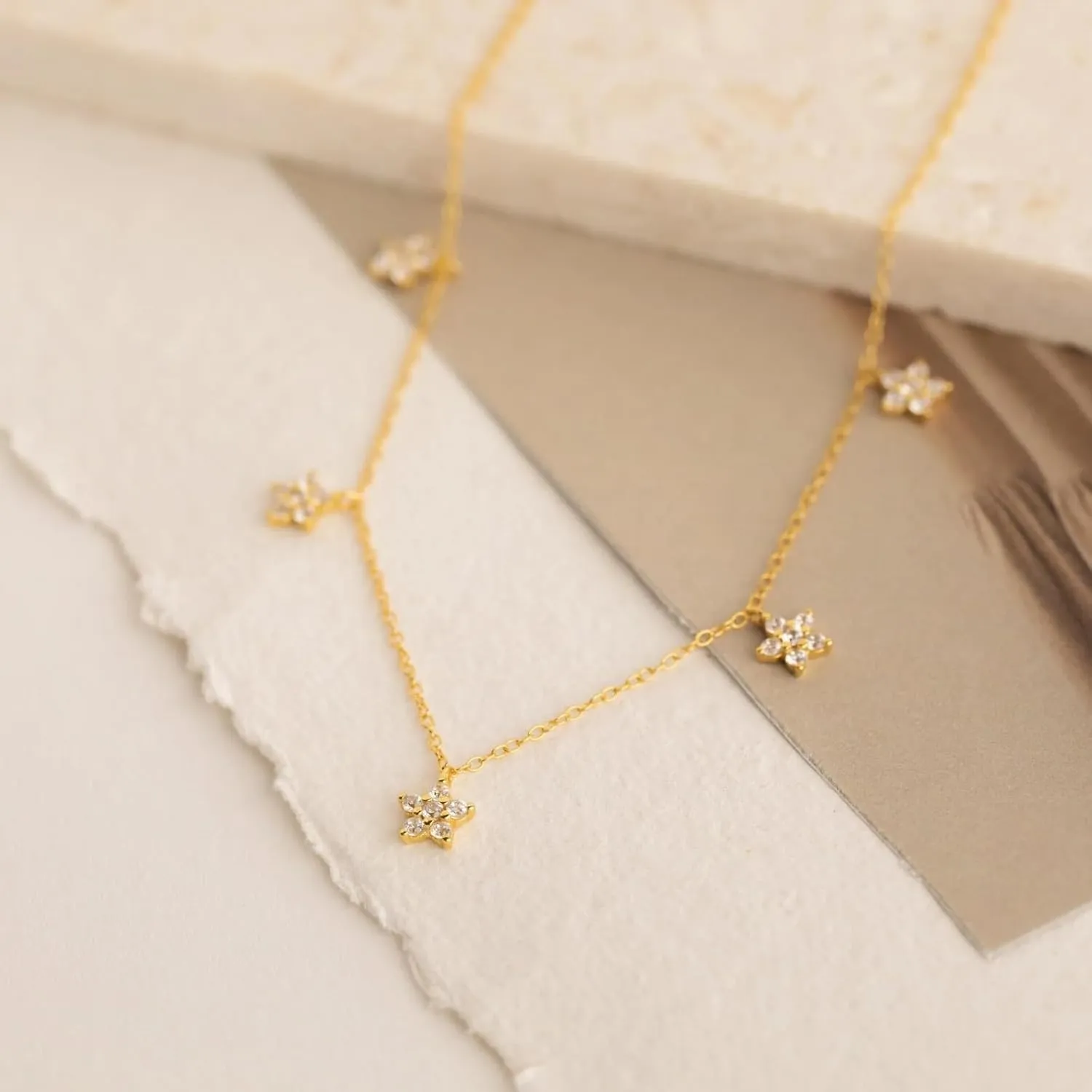 925 Sterling Silver Leaf Necklace 14K Gold Plated CZ Leaf Pendant Necklace for Women Lucky Flower Necklaces 5 Leaves Choker Necklace Dainty Chain Necklaces Jewelry To My Daughter Wedding Jewelry