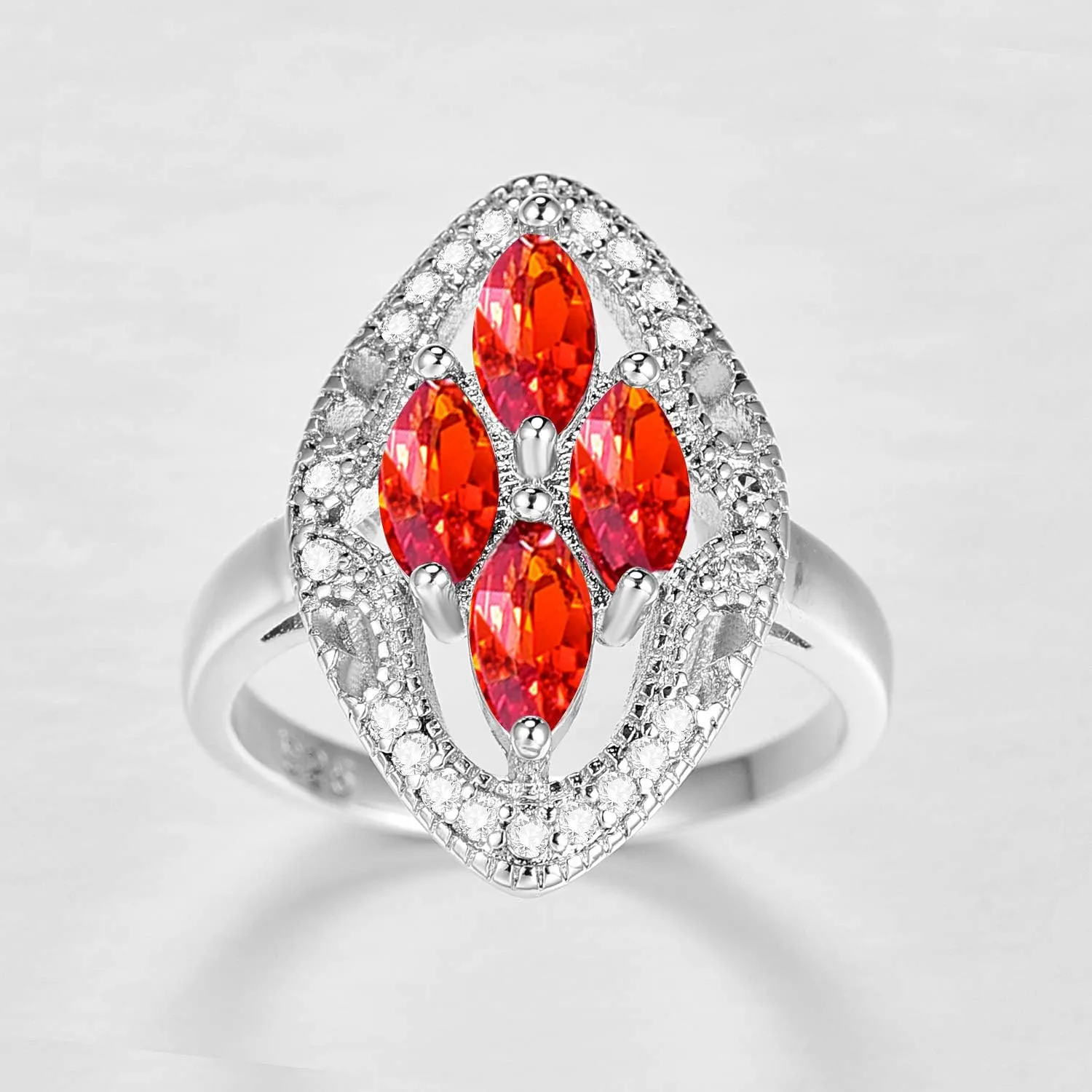 925 Sterling Silver Plated Simulated Morganite Knuckle Band Ring for Women