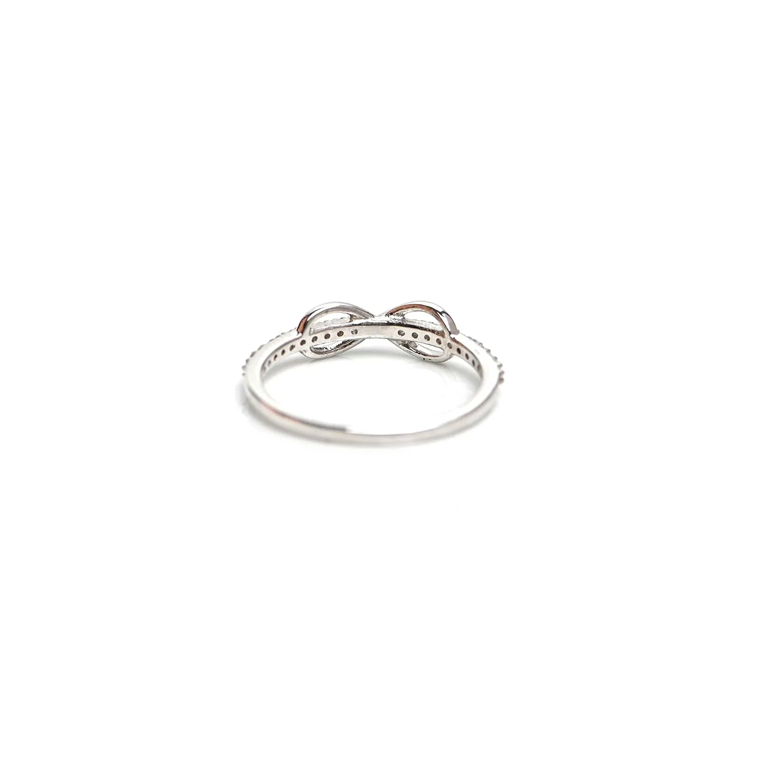 925 Sterling Silver Ring Simple Infinity Knot Rings With White Rhodium Custom Engraved Eternity Wedding Band Promise Rings Size 4-12 (7.5)