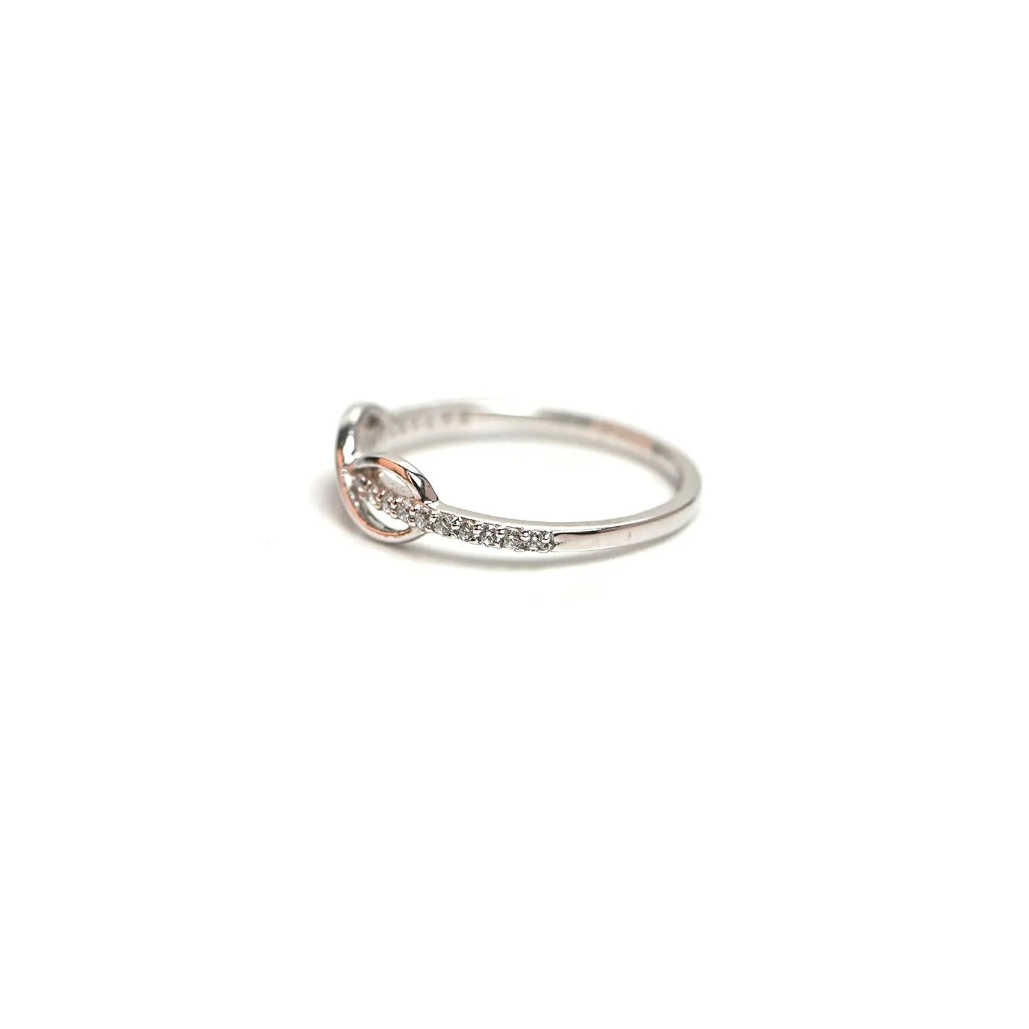 925 Sterling Silver Ring Simple Infinity Knot Rings With White Rhodium Custom Engraved Eternity Wedding Band Promise Rings Size 4-12 (7.5)