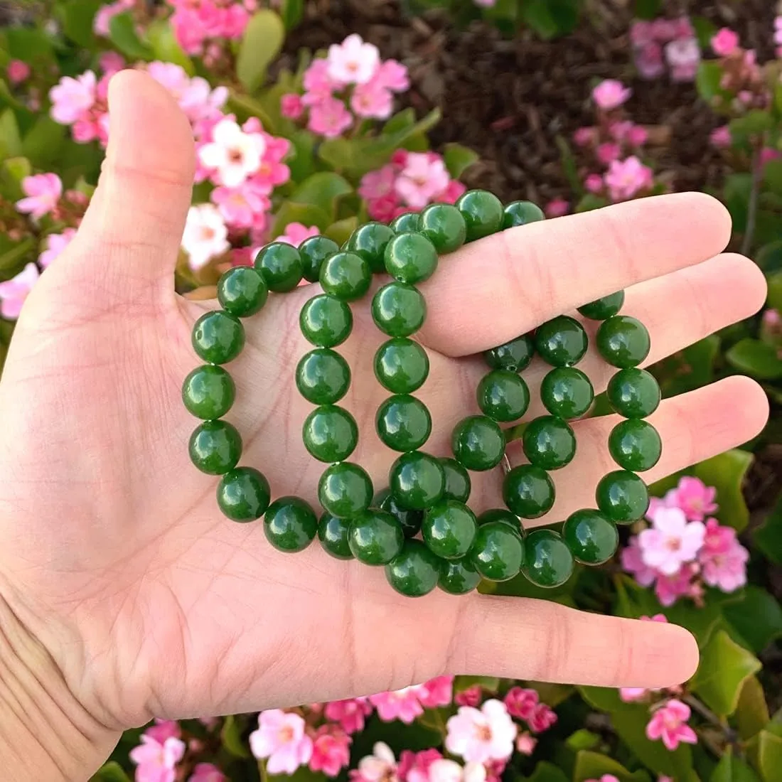 Adabele 1pc Natural Stretch Gemstone Bracelet 10mm (0.39") Bead 7 Inch to 8.5 Inch Healing Crystal Energy Quartz Chakra Jewelry Women Men Birthday Gift