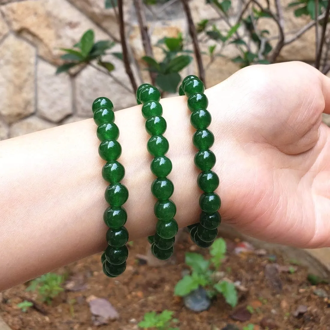 Adabele 1pc Natural Stretch Gemstone Bracelet 8mm (0.31") Bead 7 Inch to 8.5 inch Healing Crystal Energy Quartz Chakra Jewelry Women Men Birthday Gift