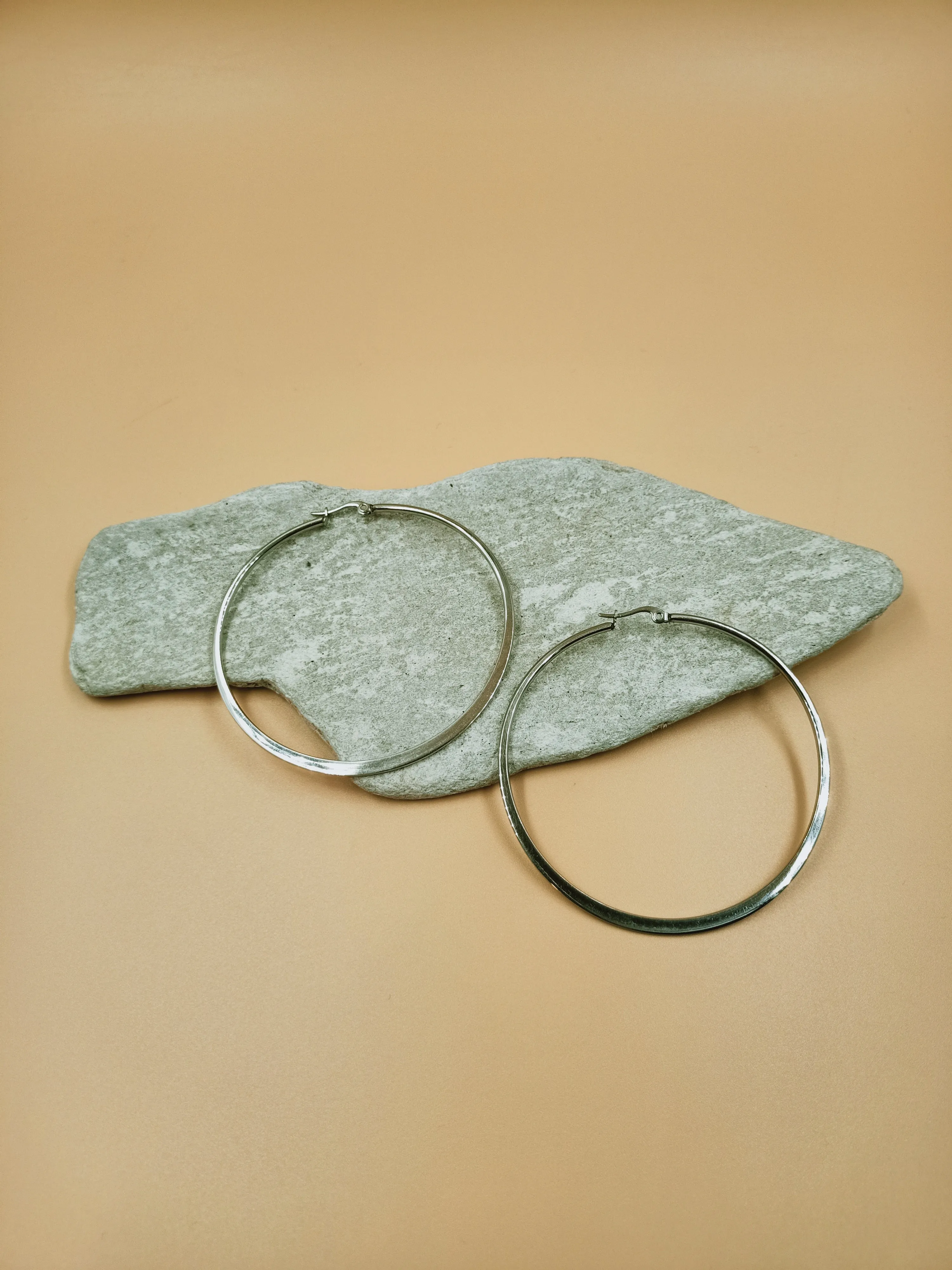 Ale Large Hoops in Silver Tone