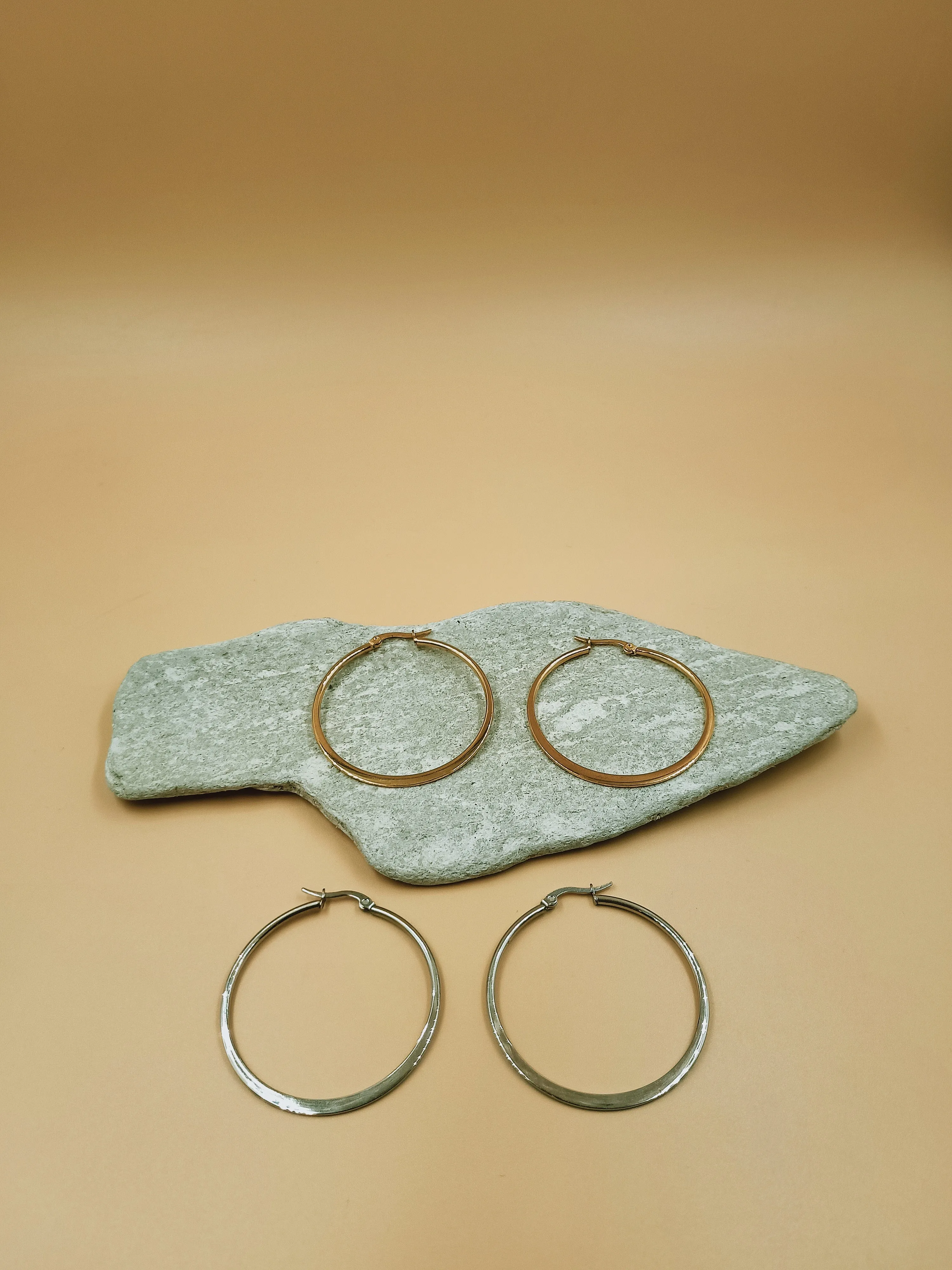 Ale Medium Hoops in Silver Tone