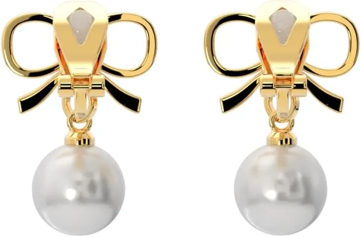 Aloha Earrings Simulated Pearl Clip On Stud Earrings