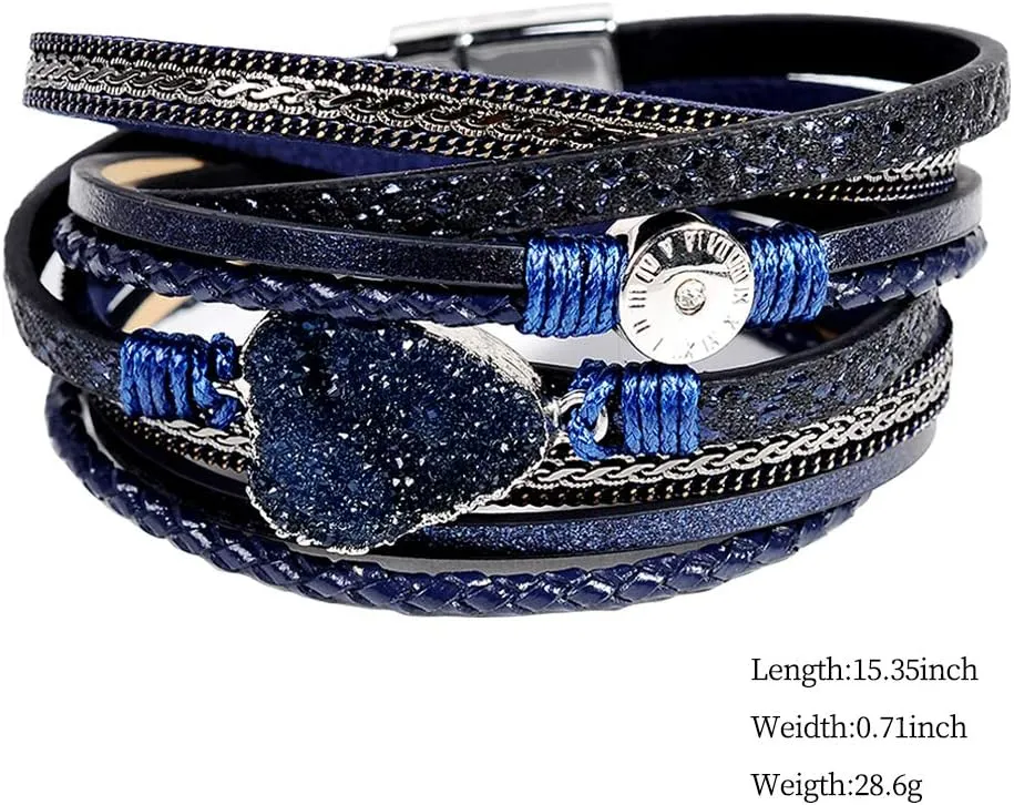 Artilady Leather Wrap Bracelets for Women - Pearl Bracelets Handmade Clasp Bangle Bracelet with Beads Jewelry Gift for Women and Mother