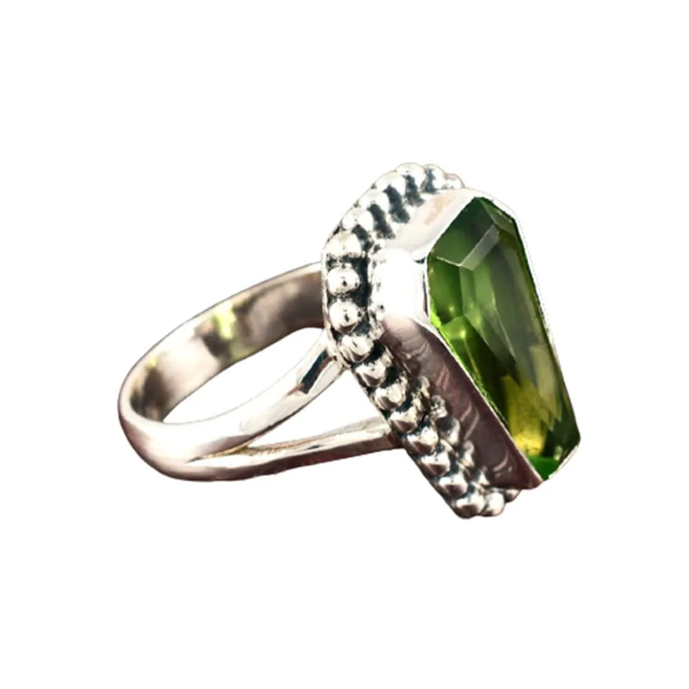 ArtisanJewelrydesign Green Peridot Ring, Handmade Coffin Ring, 925 Sterling Silver, Halloween Ring, Gift For Her, Midi Silver Ring, August Birthstone, Dainty Rings, Delicate Coffin Rings, Promise Gift