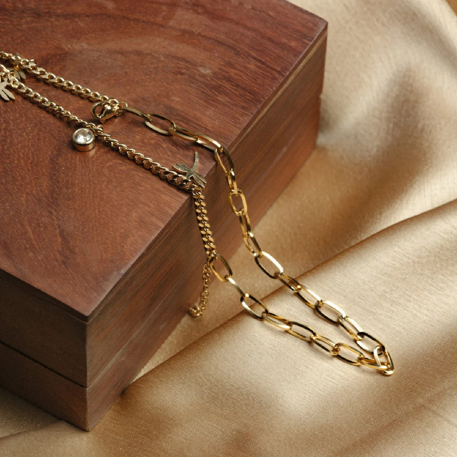 Artklim Gold Plated Designer Charms Bracelet