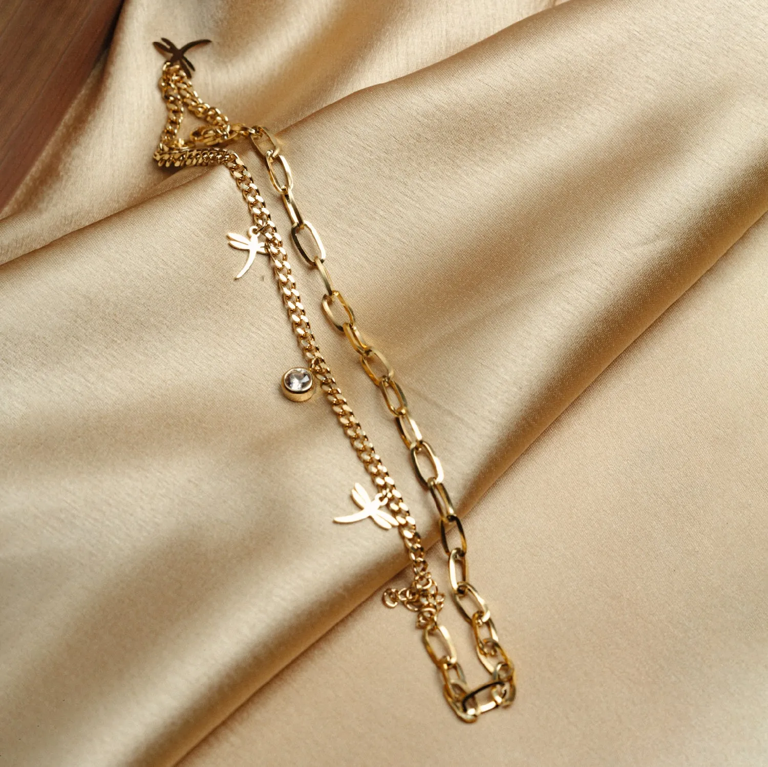 Artklim Gold Plated Designer Charms Bracelet