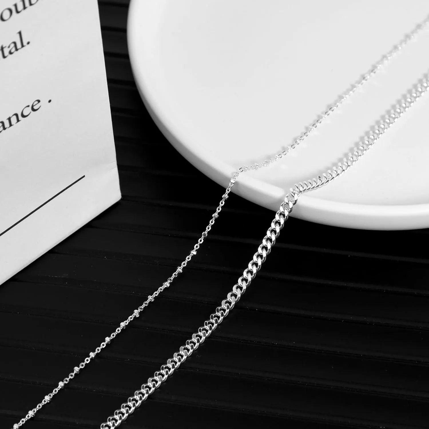 ASCOMY Silver Necklace for Women Dainty Silver Choker 14K Silver Plated Choker Minimalist JewelLery Gift for Women