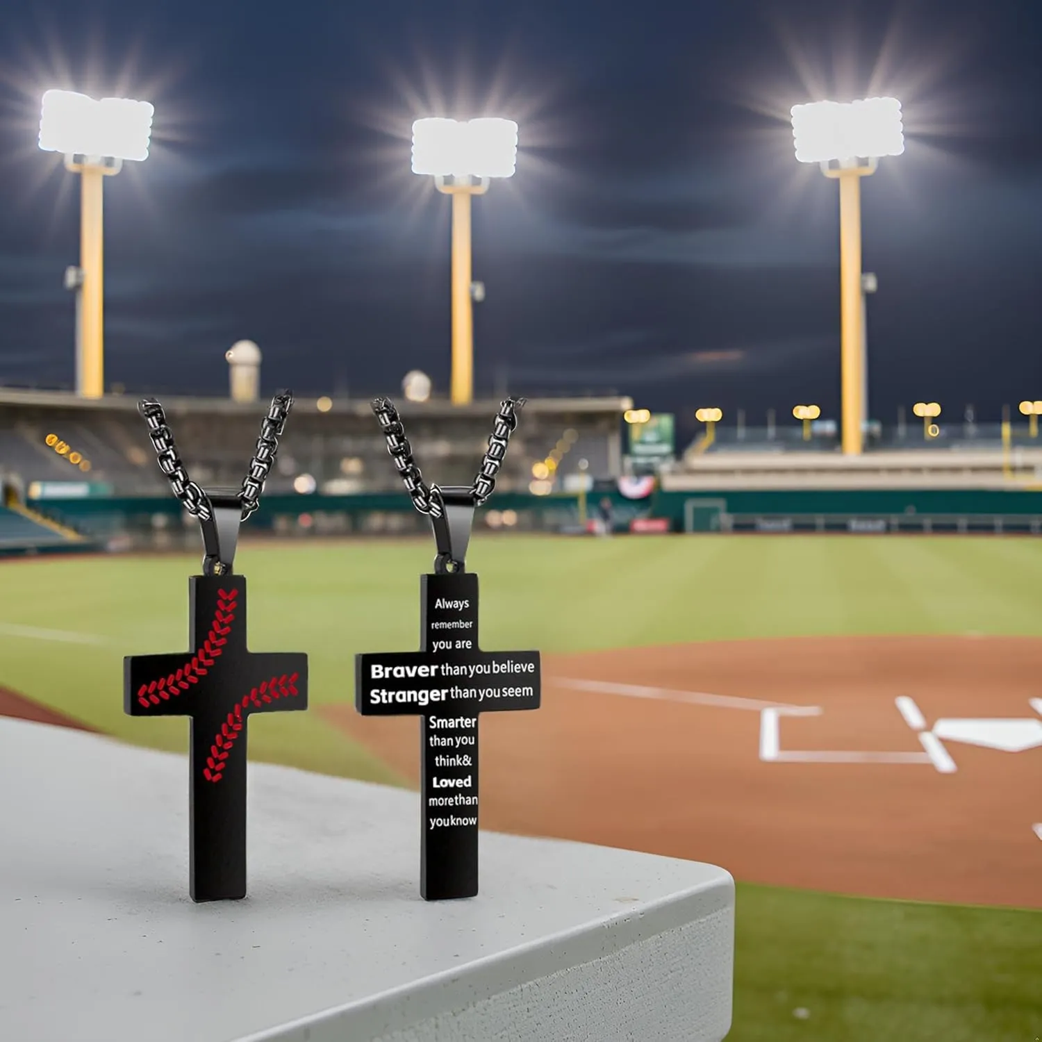 Baseball Cross Necklace for Men.Graduation Necklaces Gifts.Stainless Steel Inspirational Bible Verse Cross Pendant Chain.Father's Day Birthday Gifts for Men