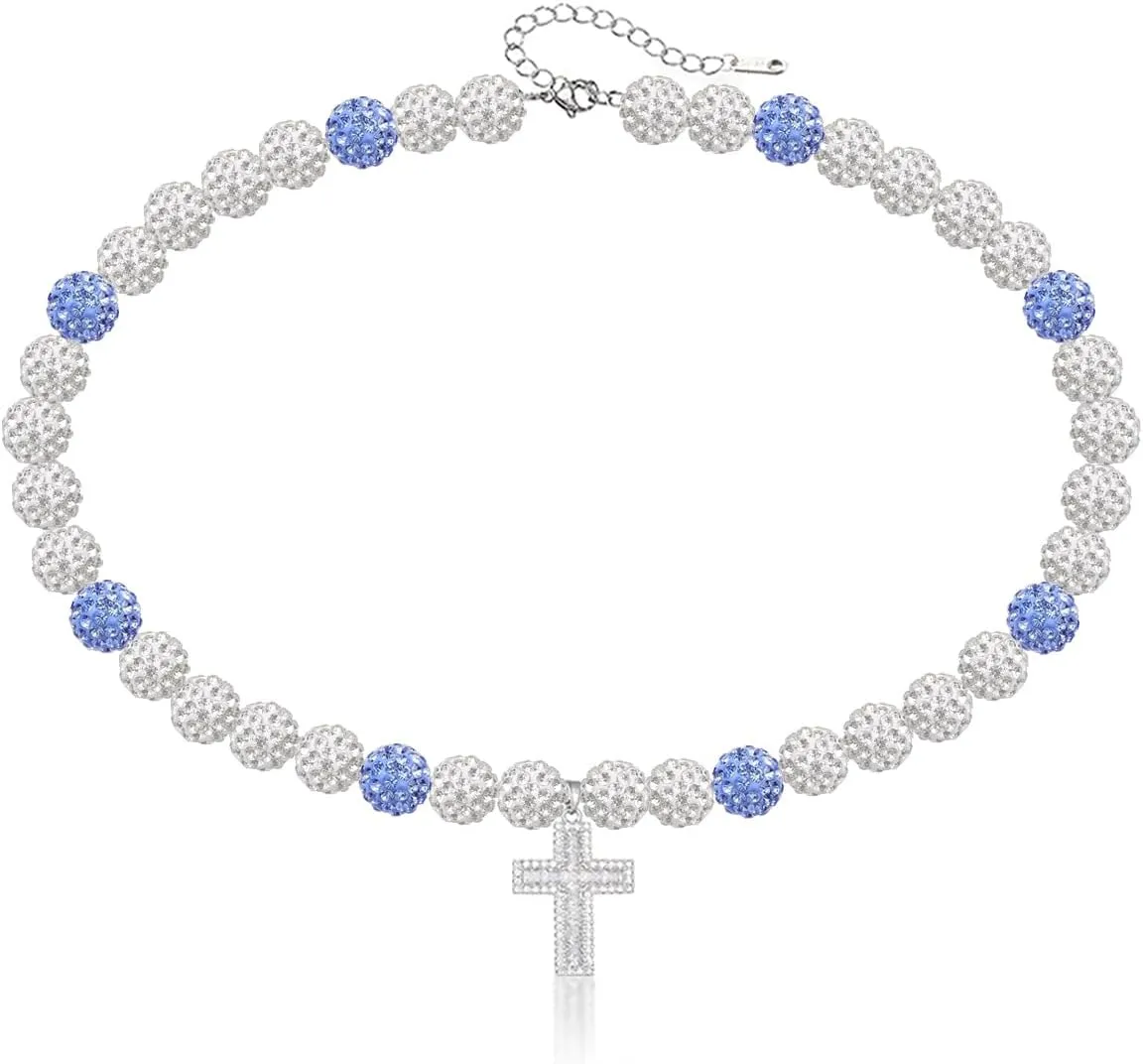 Baseball Necklaces for Boys & Mens - 16 Inch Rhinestone Bead Necklace, 18-20 Inch Baseball Cross Necklaces, Athletic-Inspired Baseball Jewelry for Team Lovers Fans