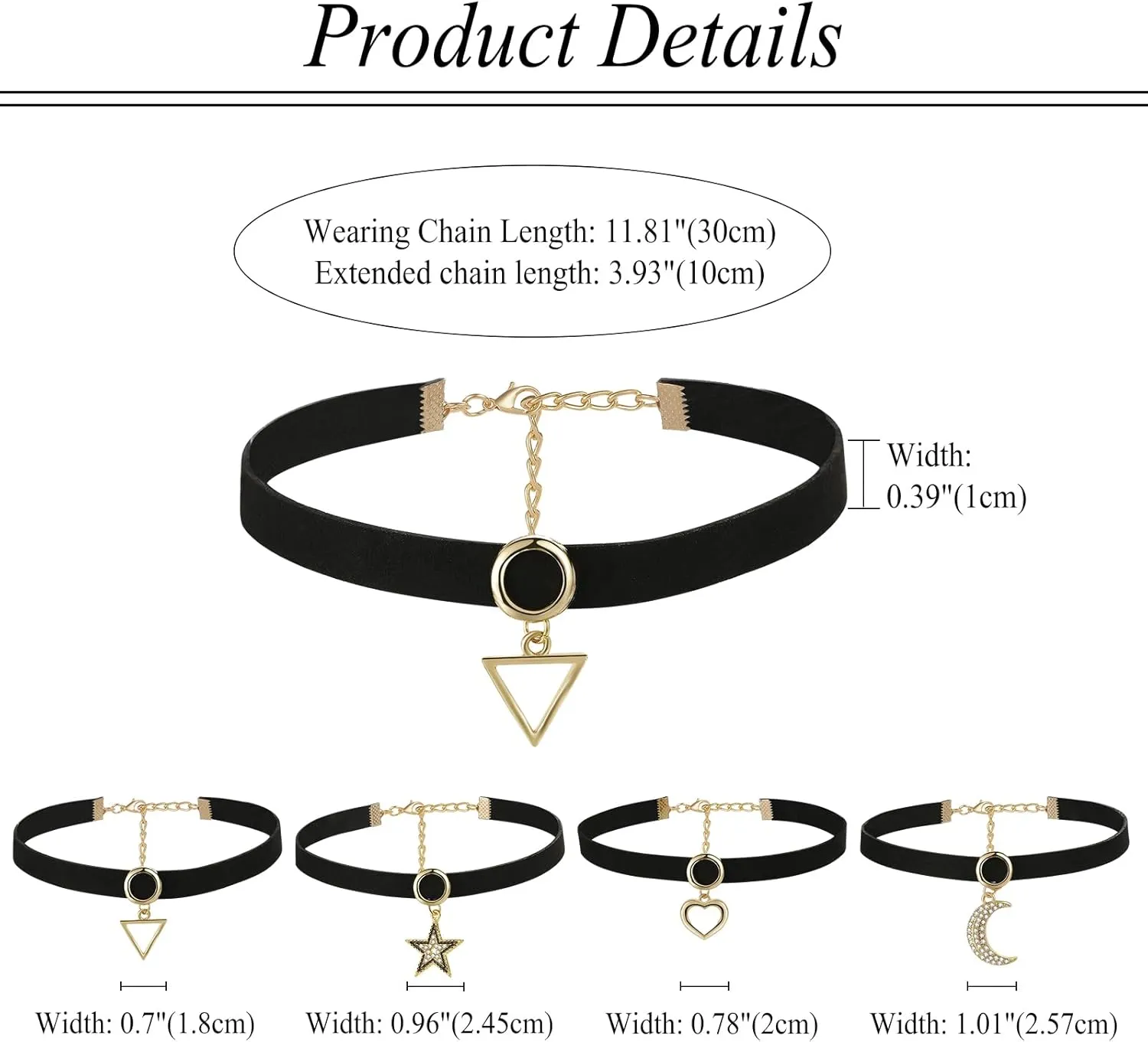 Black Choker Necklace Collar for Women: Layered Velvet Choker Heart Moon Snake Charm Necklaces for Halloween Christmas Renaissance Costume Accessories